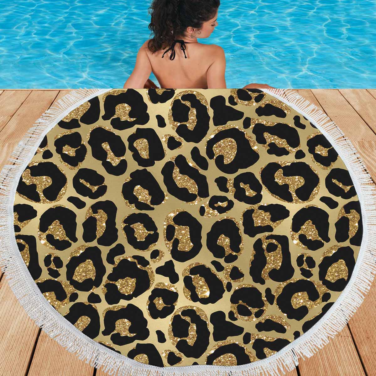 Animal Print 2  Circular Beach Shawl 59"