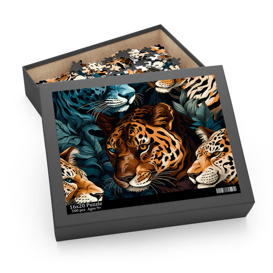 Personalised/Non-Personalised Puzzle, Leopard (120, 252, 500-Piece)