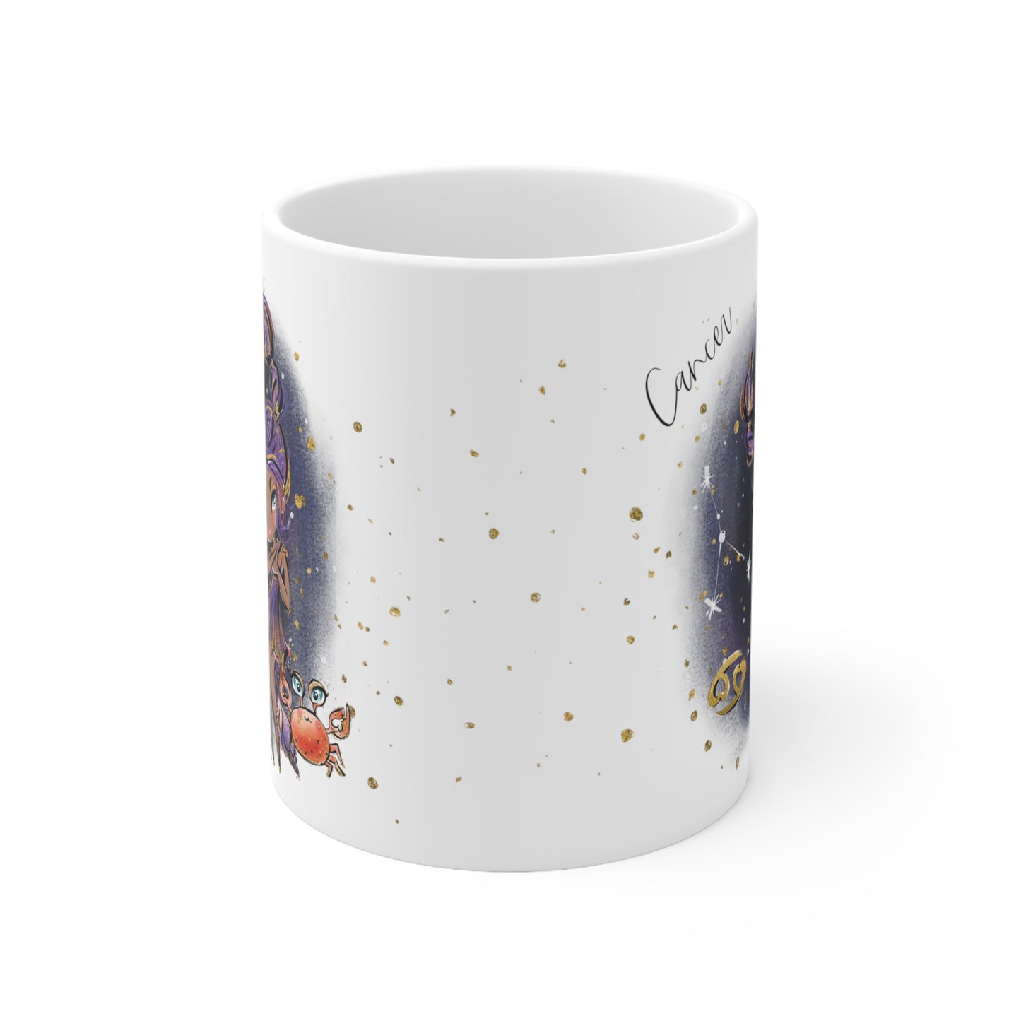 Personalised/Non Personalised Zodiac Sign, Cancer, Ceramic Mug 11oz