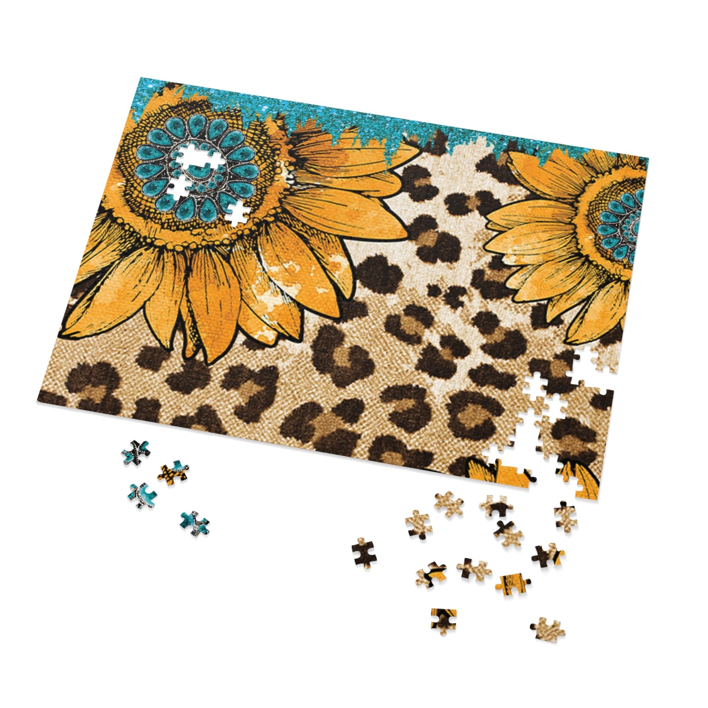Puzzle, Western, Sunflowers, Personalised/Non-Personalised (30, 110, 252, 500,1000-Piece) awd-604