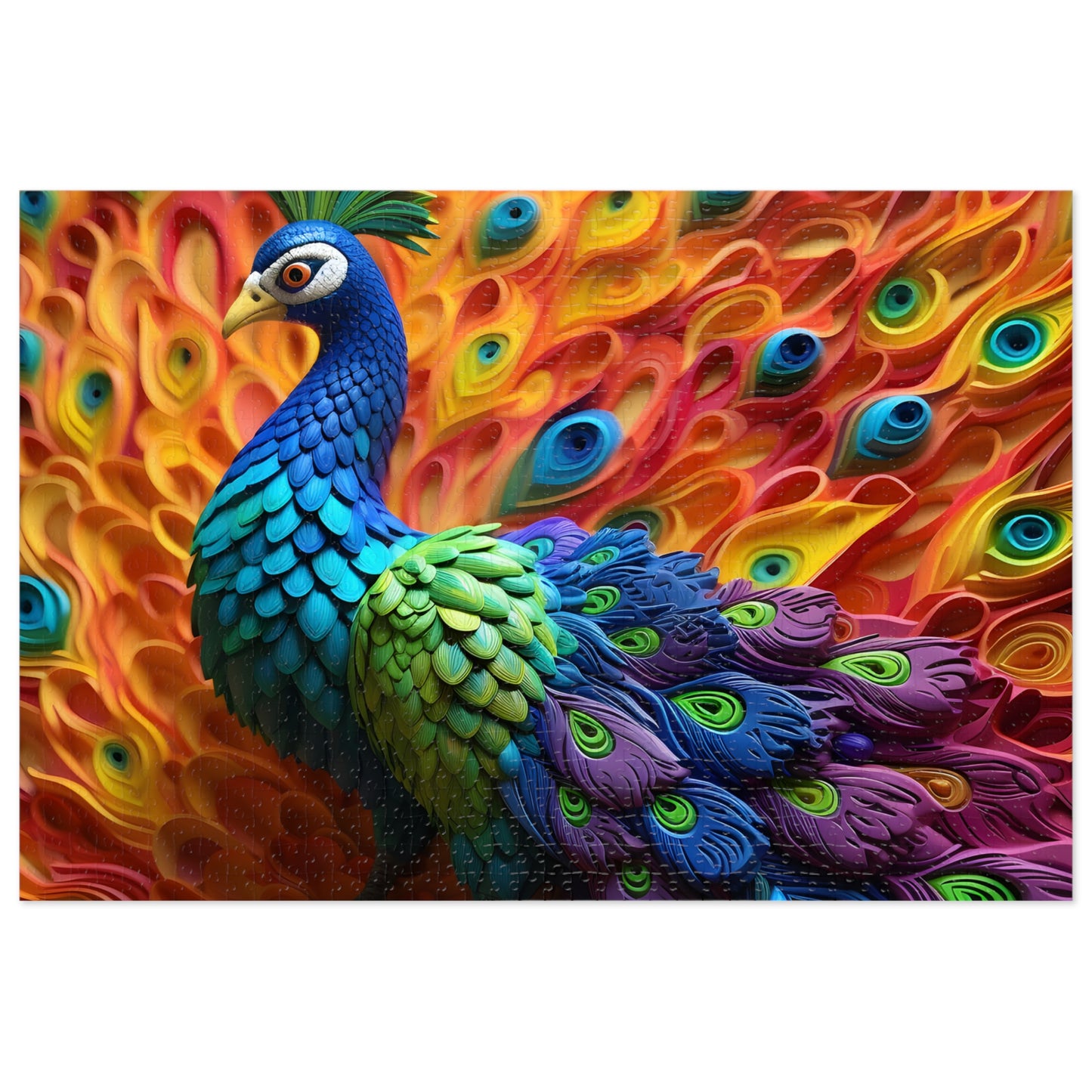 Puzzle, Peacock, Personalised/Non-Personalised (30, 110, 252, 500,1000-Piece) awd-575