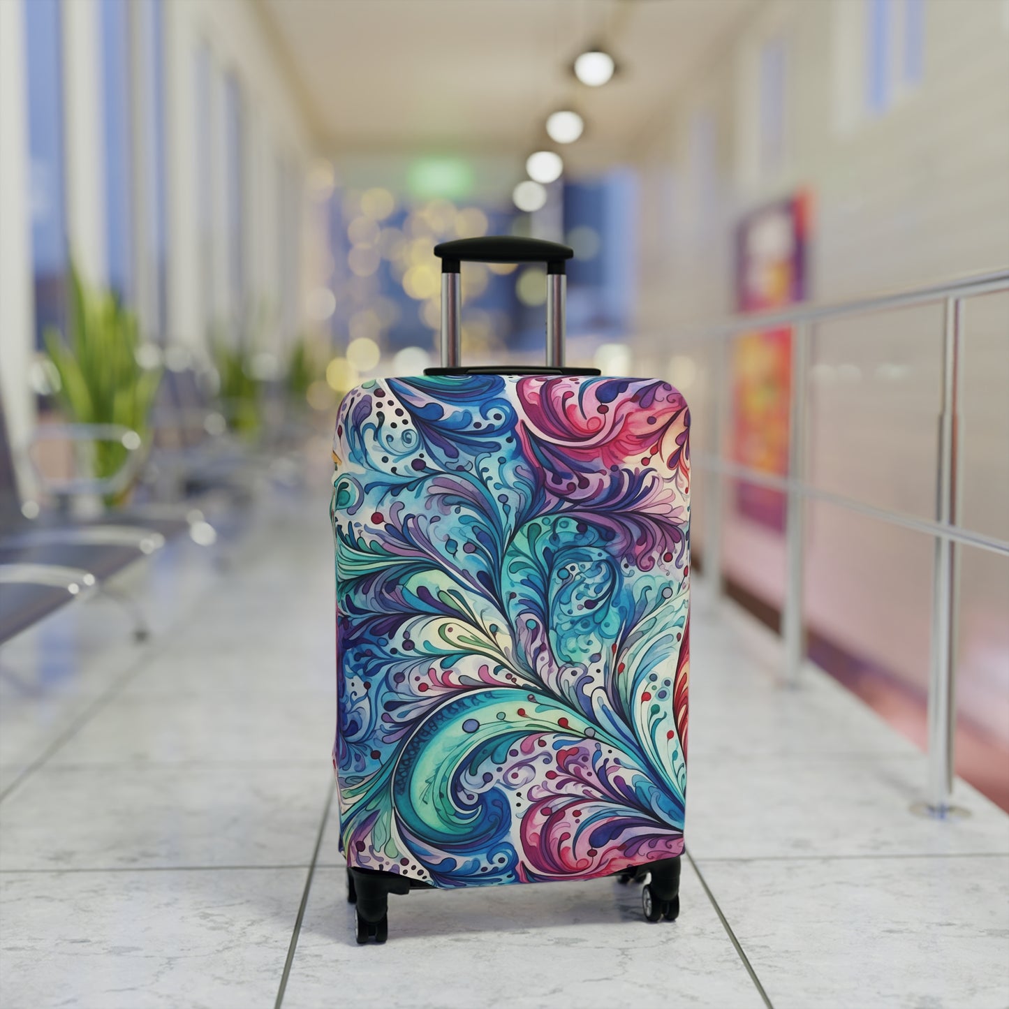 Luggage Cover, Rainbow Paisley