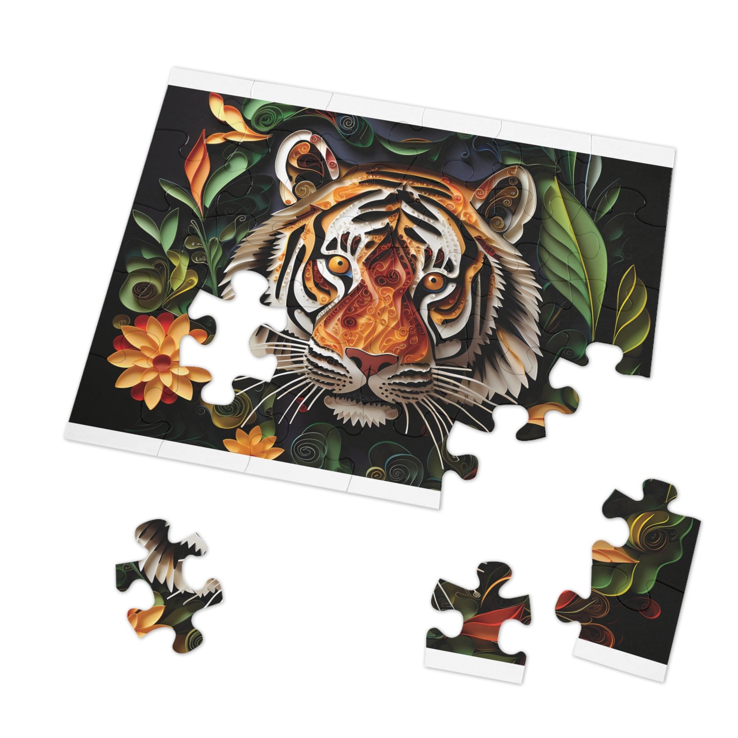 Jigsaw Puzzle, Tiger, Personalised/Non-Personalised (30, 110, 252, 500,1000-Piece)