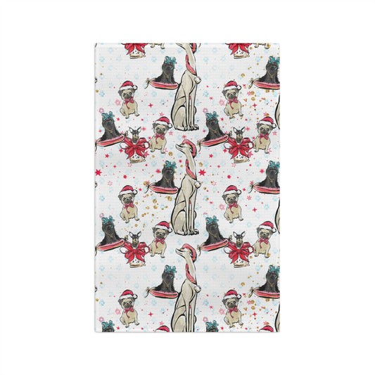 Microfiber Tea Towel Doggie Christmas