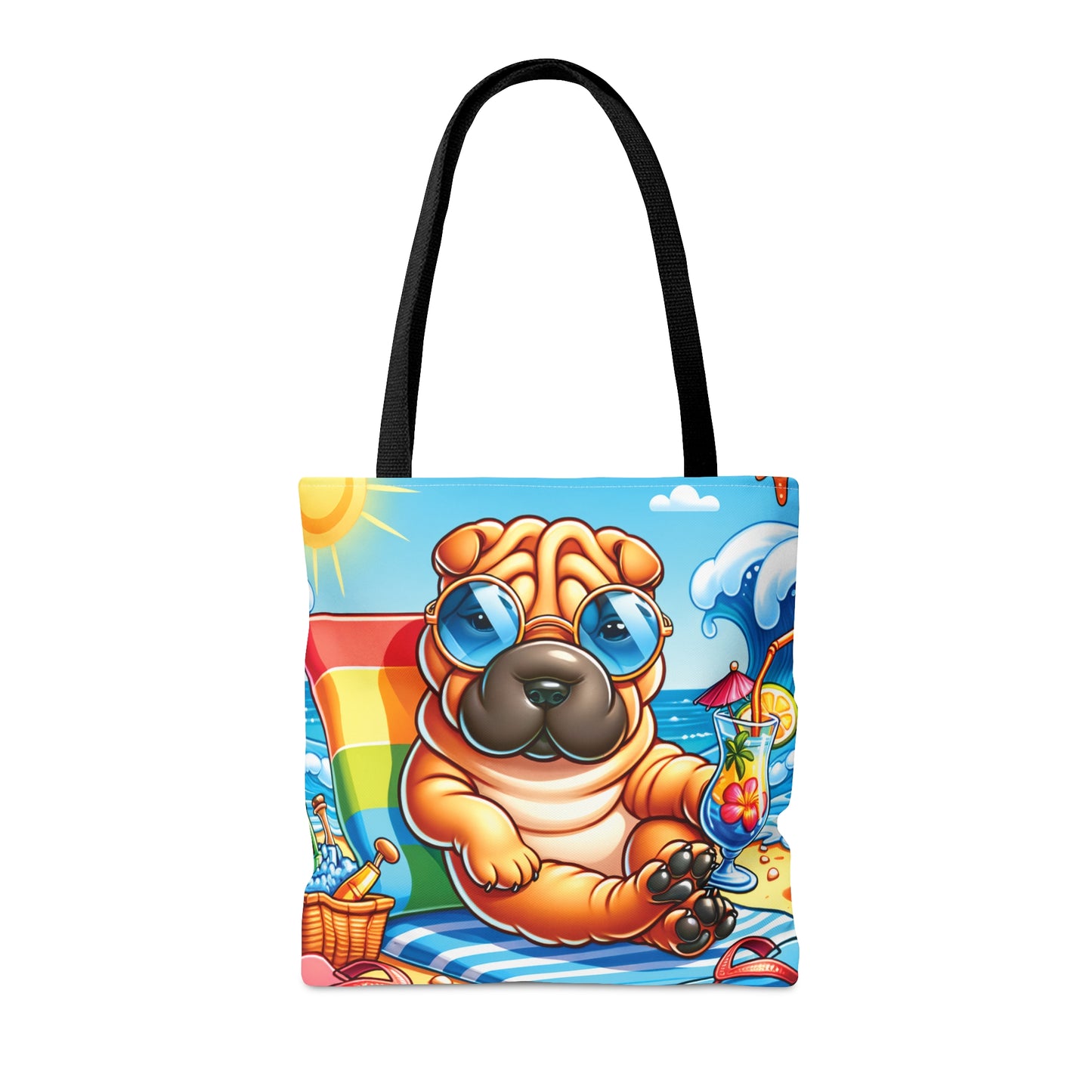 Tote Bag, Dog on Beach, Shar Pei, Tote bag, awd-1242