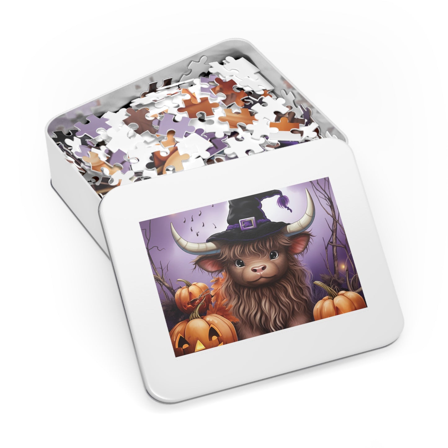 Jigsaw Puzzle, Highland Cow, Personalised/Non-Personalised (30, 110, 252, 500,1000-Piece)