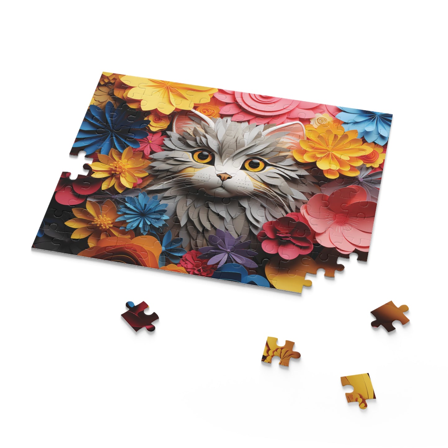 Personalised/Non-Personalised Puzzle, Cat (120, 252, 500-Piece)