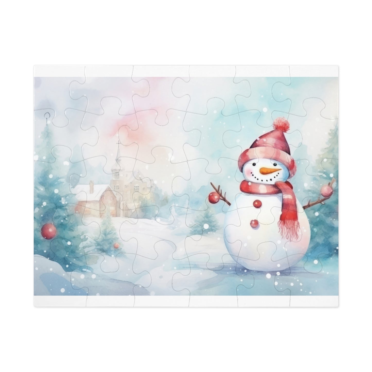 Puzzle, Christmas Snowman, Personalised/Non-Personalised (30, 110, 252, 500,1000-Piece)