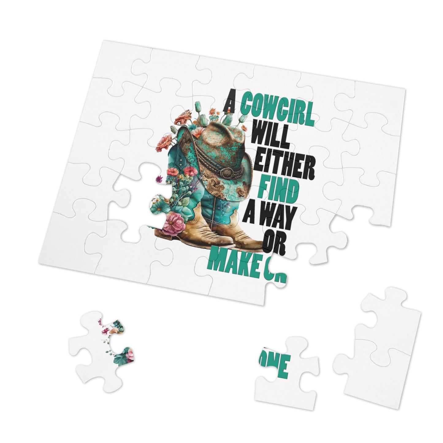 Jigsaw Puzzle in Tin, A Cowgirl will Either find a way or make one, Personalised/Non-Personalised, awd-231