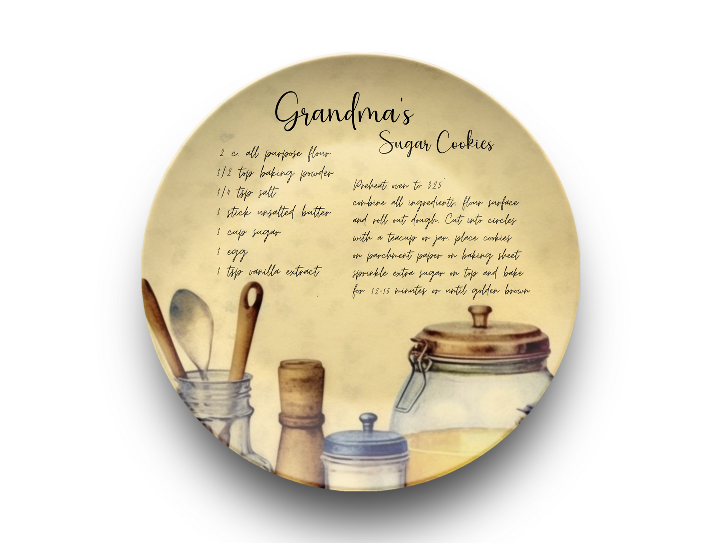 Personalised Handwritten Family Recipe Heirloom Plate/Platter