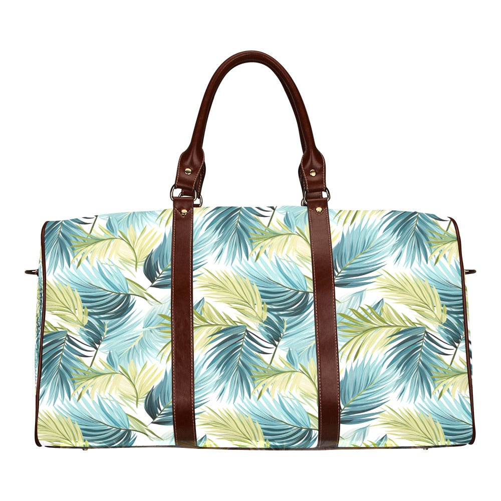 Palm Leaves Blue Greeen Waterproof Travel Bag/Small (Model 1639)