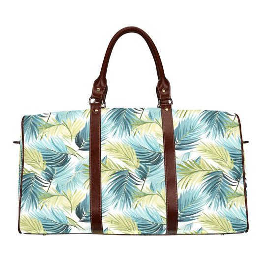 Palm Leaves Blue Greeen Waterproof Travel Bag/Small (Model 1639)