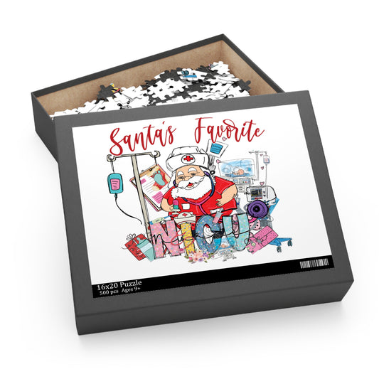 Personalised/Non-Personalised Puzzle, Santa's Favorite NICU Nurse (120, 252, 500-Piece)