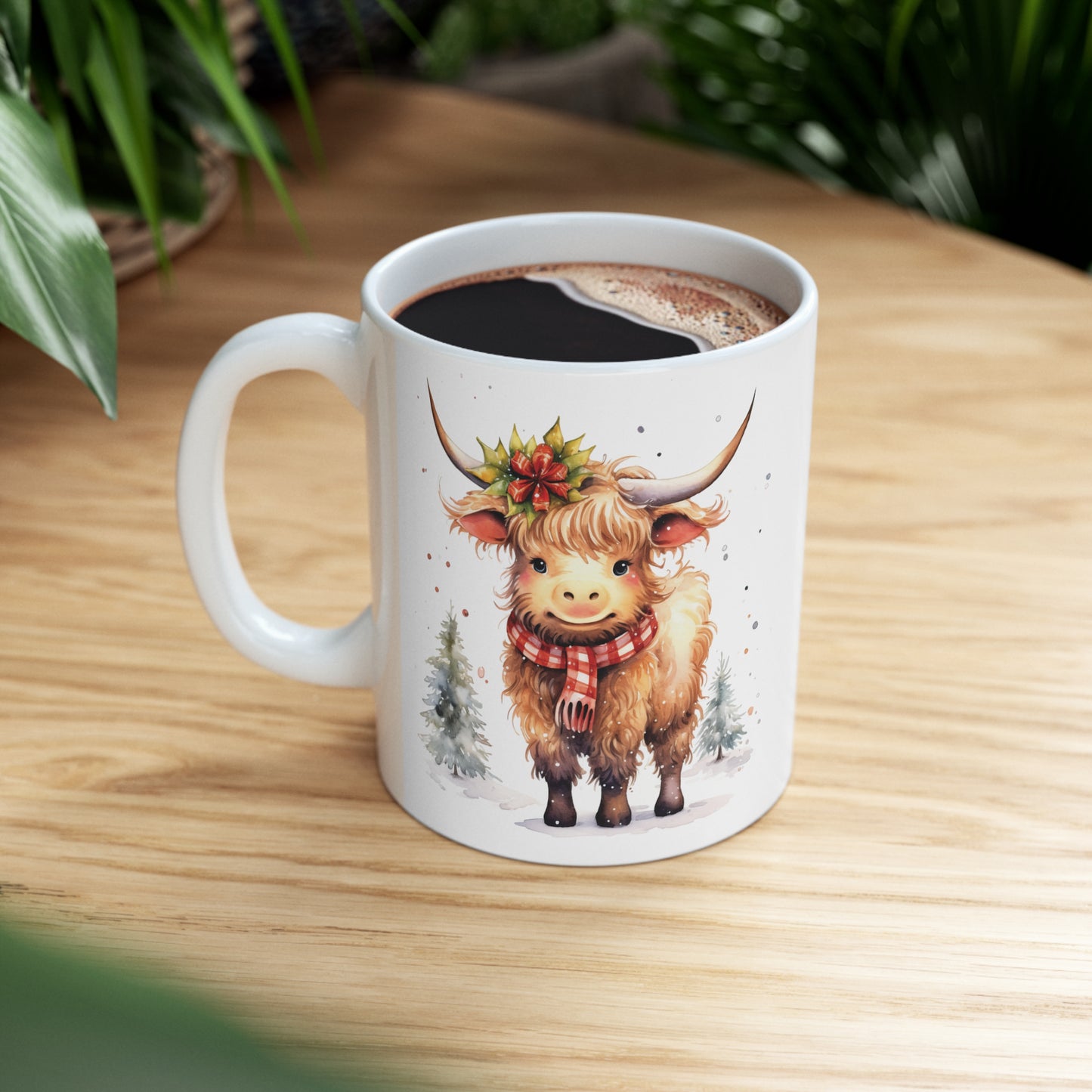 Personalised/Non Personalised Highland Cow, Ceramic Mug 11oz, Highland Cow Mug