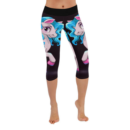 unicorn Women's Low Rise Capri Leggings (Invisible Stitch)