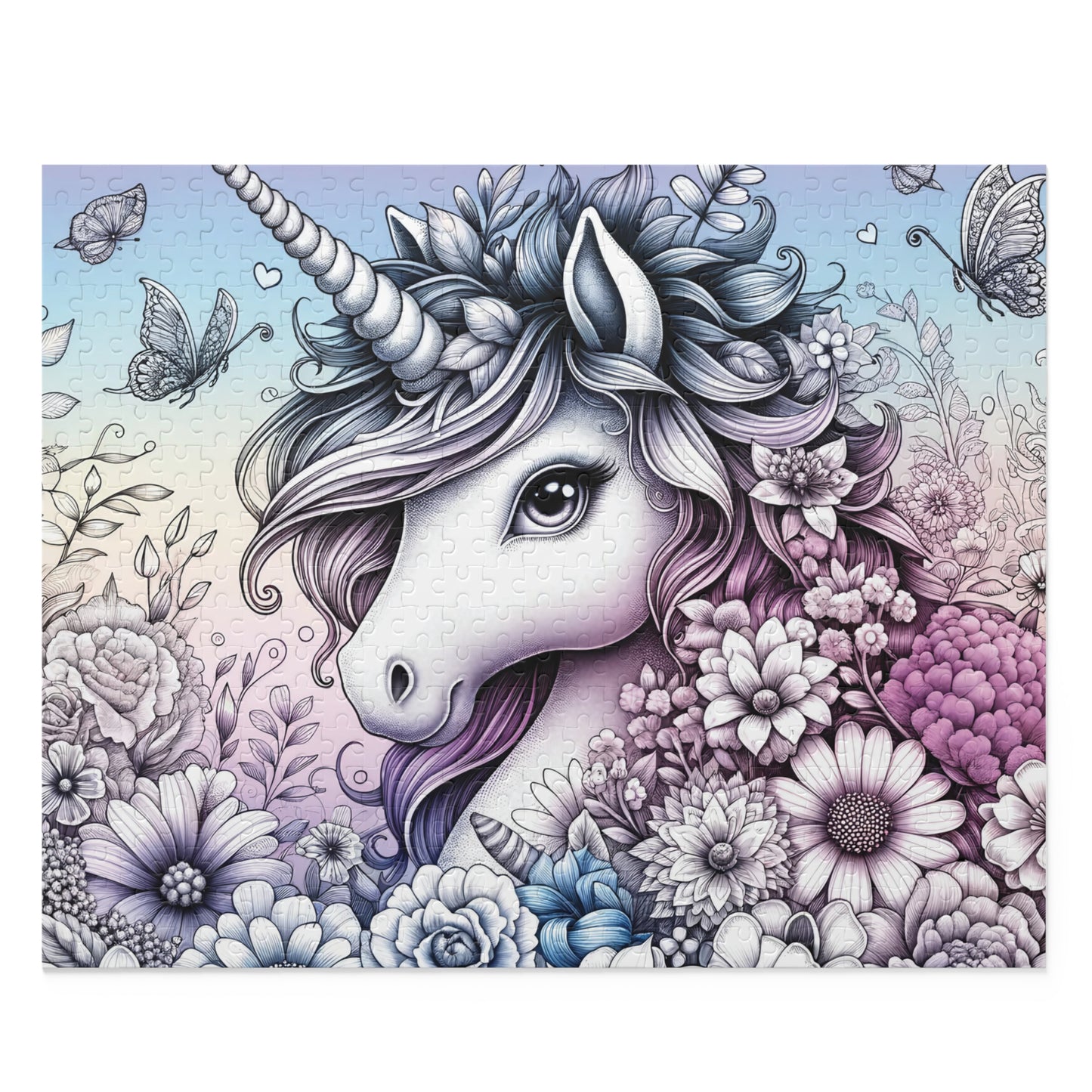 Personalised/Non-Personalised Puzzle, Unicorn (120, 252, 500-Piece)