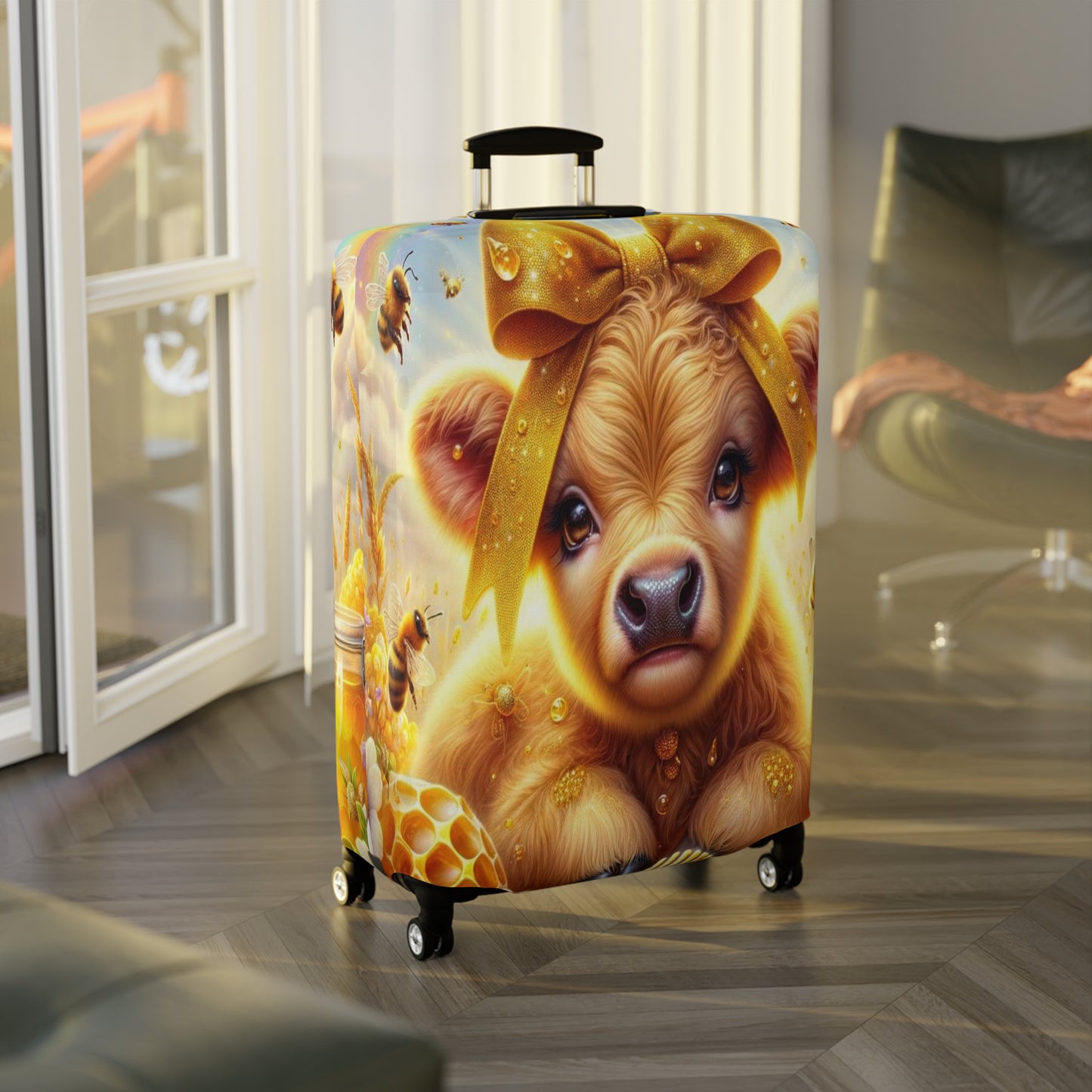 Luggage Cover, Highland Cow, Bees and Honey, awd-1409