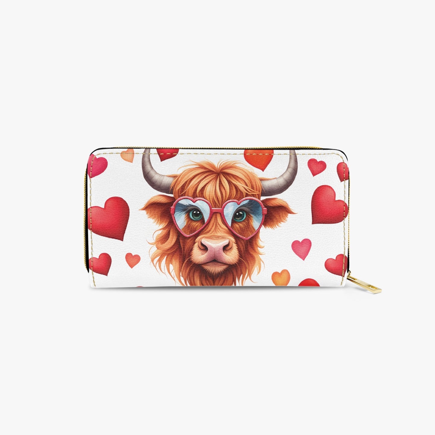 Long Type Zipper Purse - Highland Cow