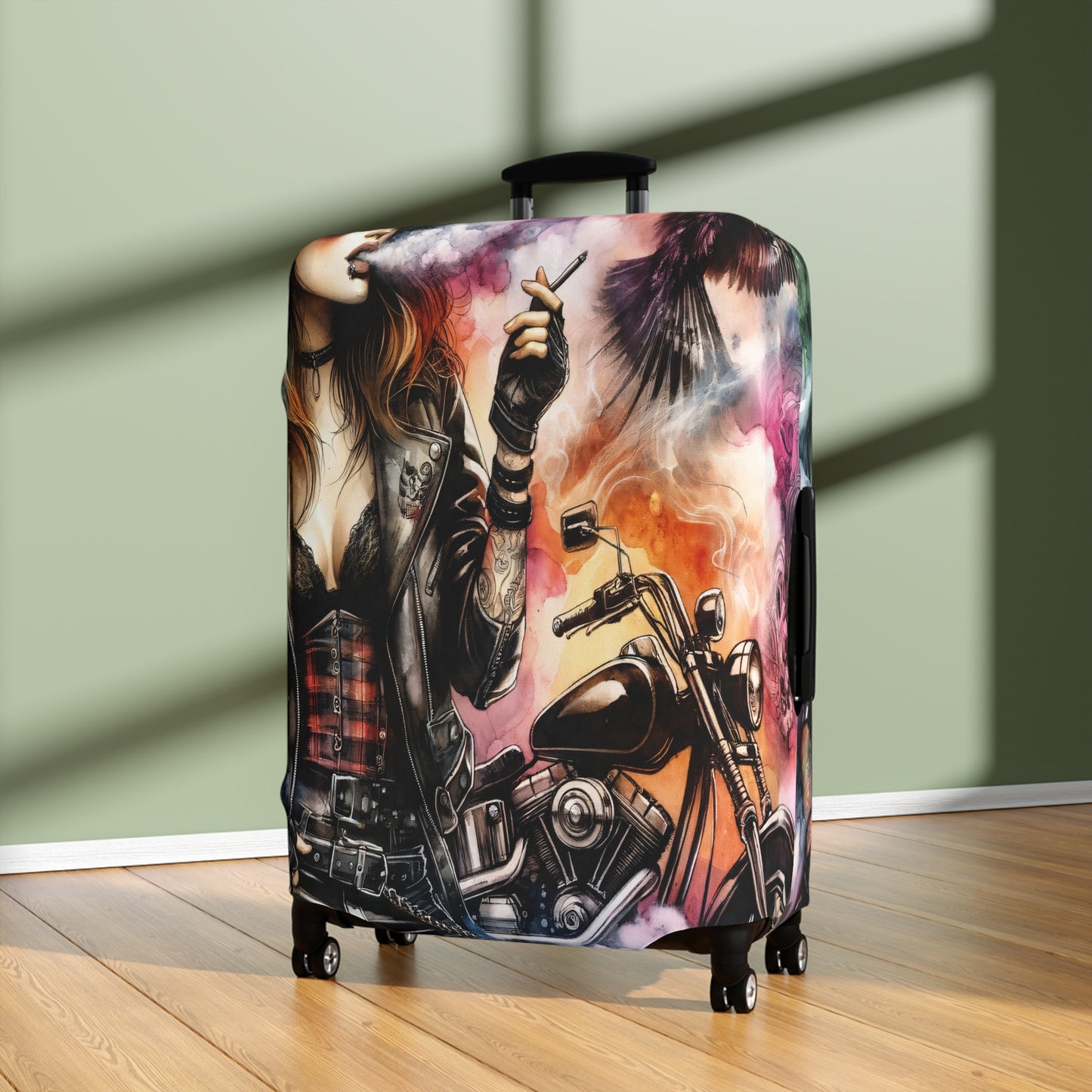 Luggage Cover, Girl Motorbike, awd-1736