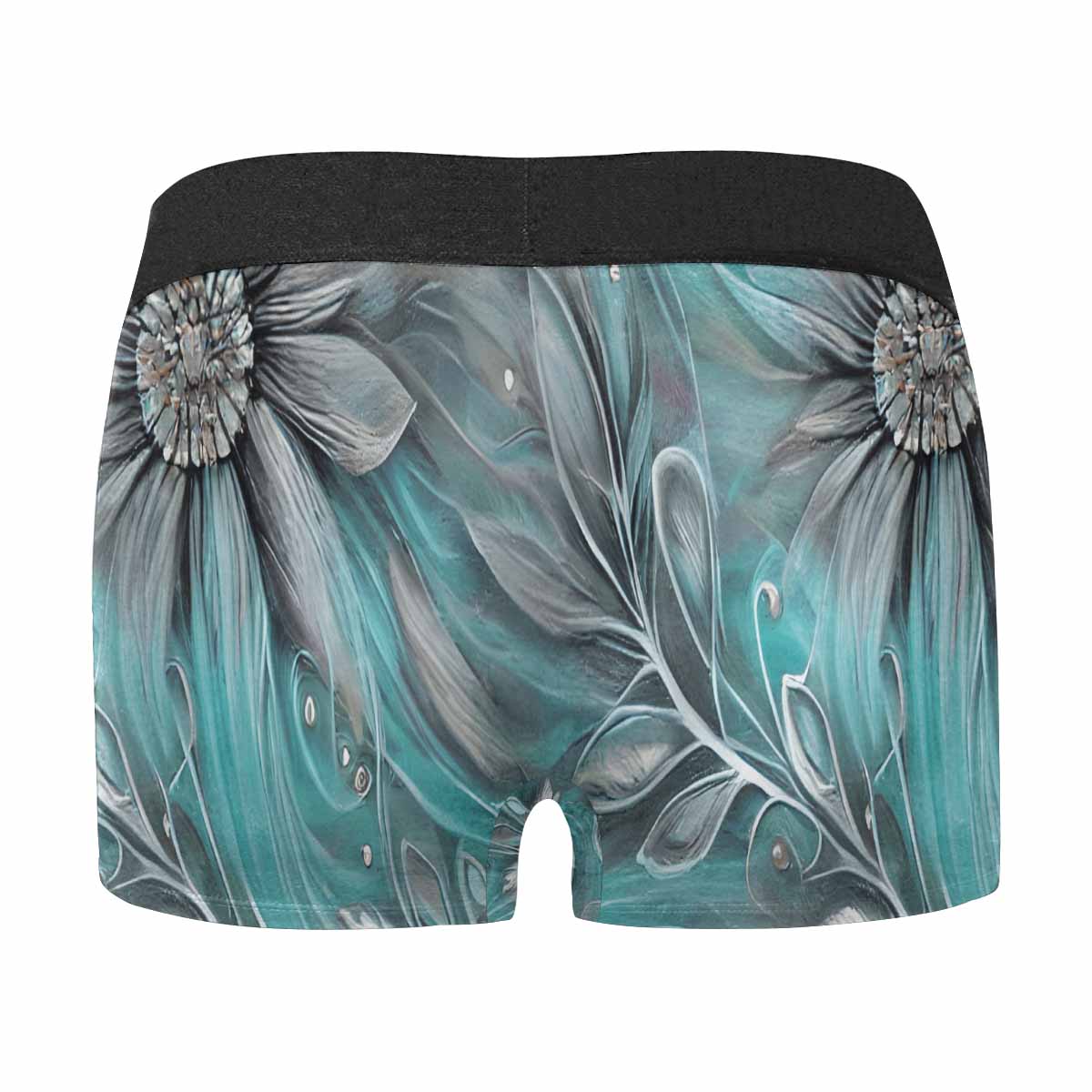 Green Elegant Large Print Floral AUS Men's All Over Print Boxer Briefs (Made In AUS)