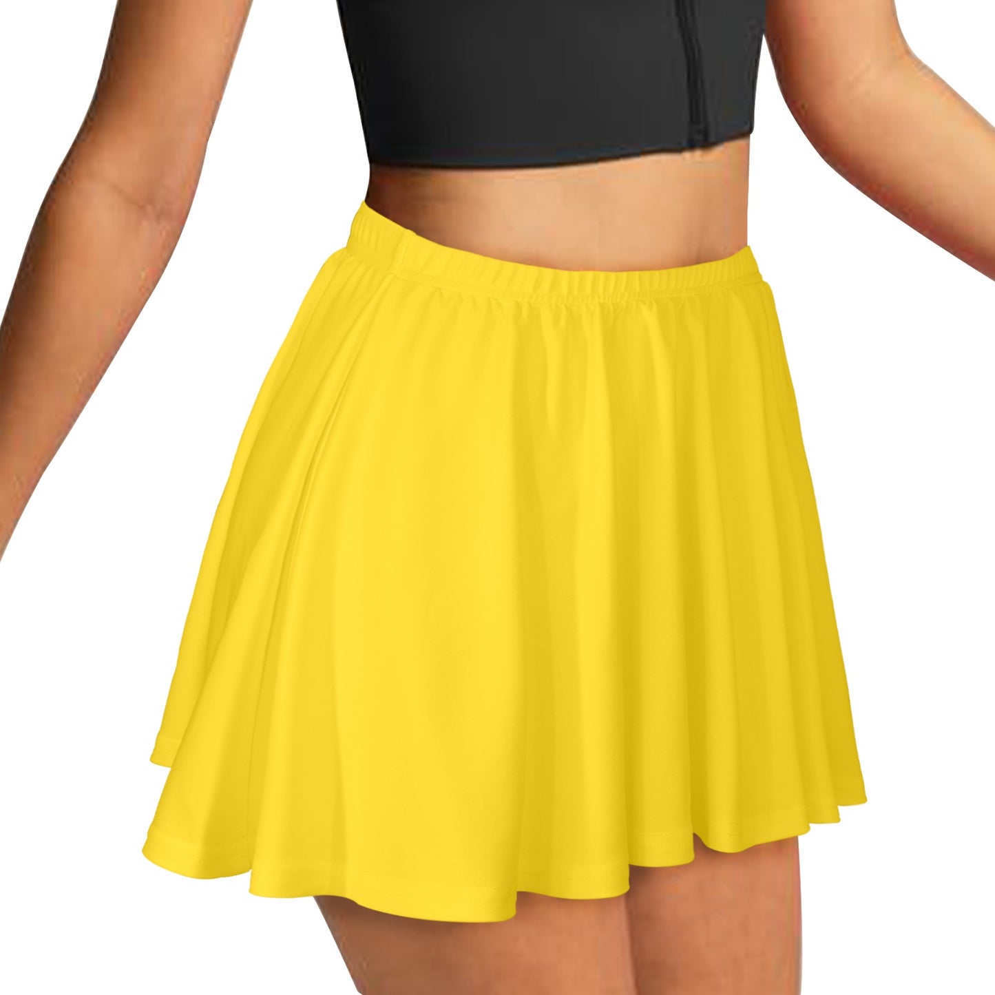 Yellow Skater Skirt All Over Print Skater Skirt (Model D69)