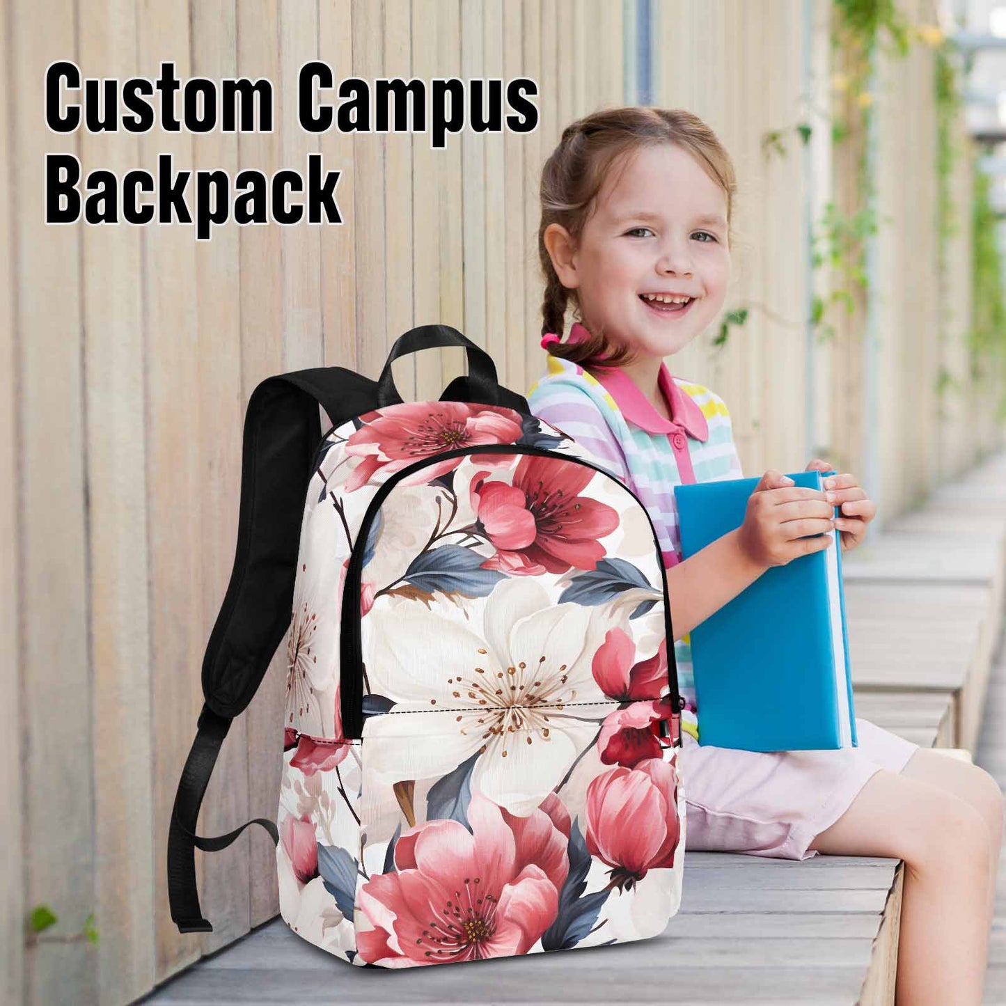 Pink Floral  Adult Casual Backpack