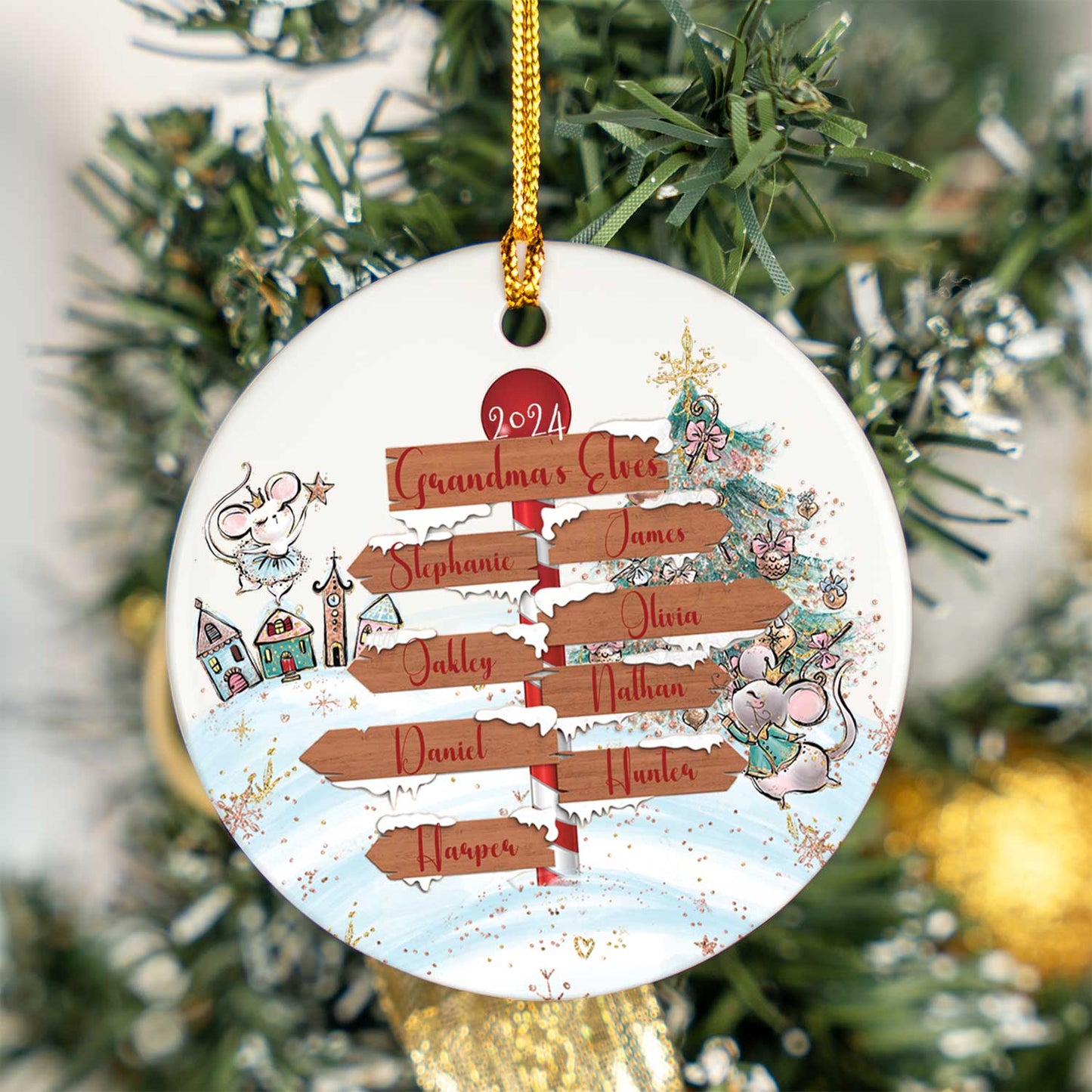 Personalised North Pole Christmas Ceramic Ornament