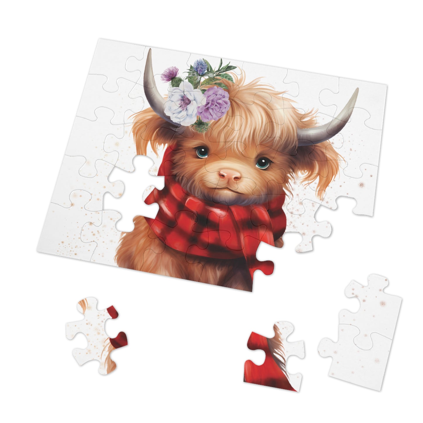Puzzle, Highland Cow, Personalised/Non-Personalised (30, 110, 252, 500,1000-Piece) Awd-553