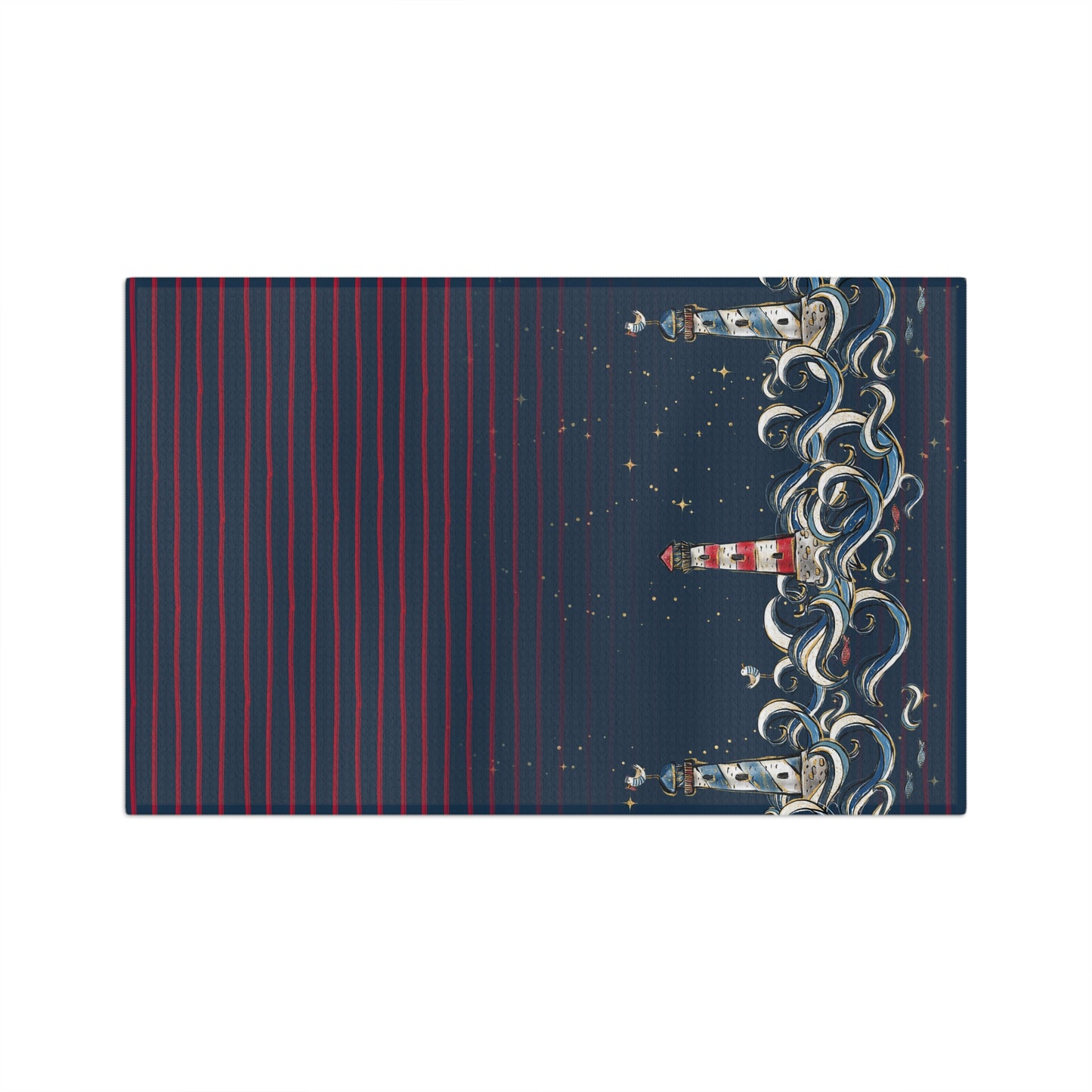 Microfiber Tea Towel, Nautical, Lighthouse