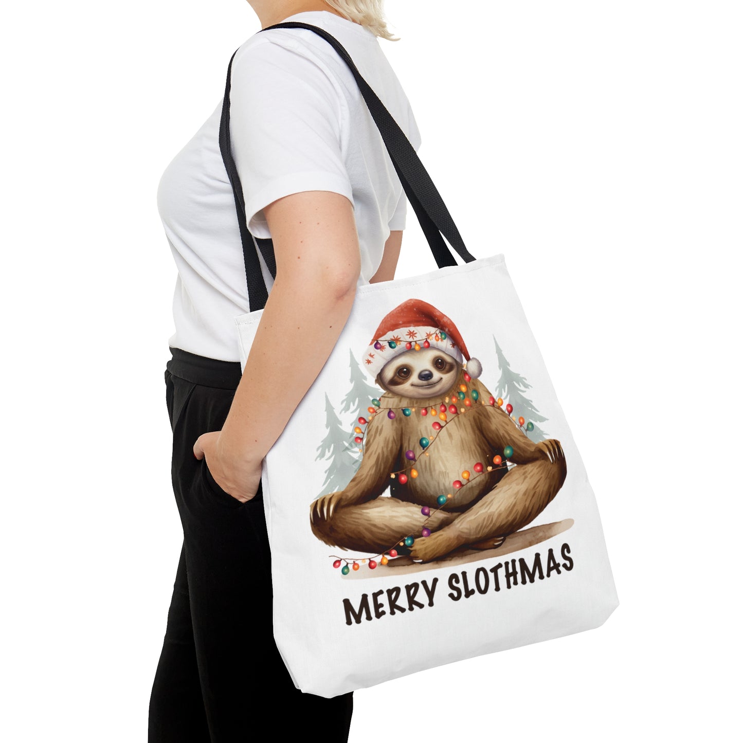 Tote Bag, Christmas, Sloth, Personalised/Non-Personalised Tote bag