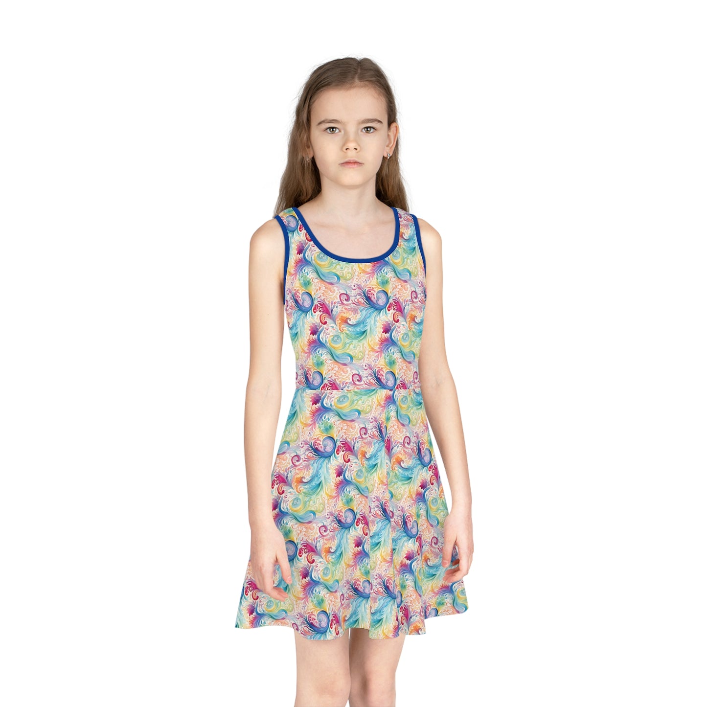 Girls' Sleeveless Sundress Rainbow Paisley