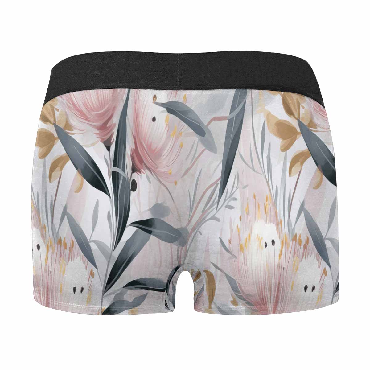 Australian Floral Pink & Grey  AUS Men's Boxer Briefs (Made In AUS)