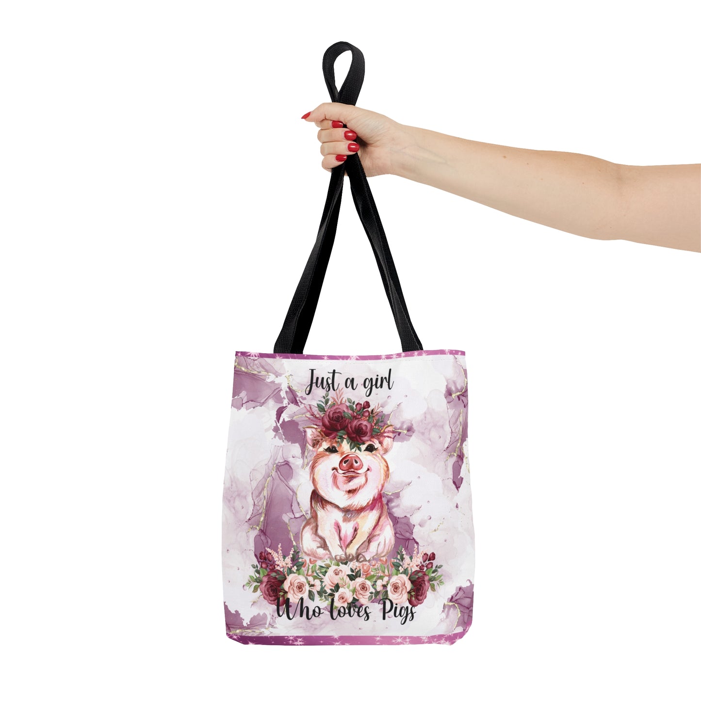 Tote Bag, Just a Girl Who Loves Pigs, Personalised/Non-Personalised Tote bag