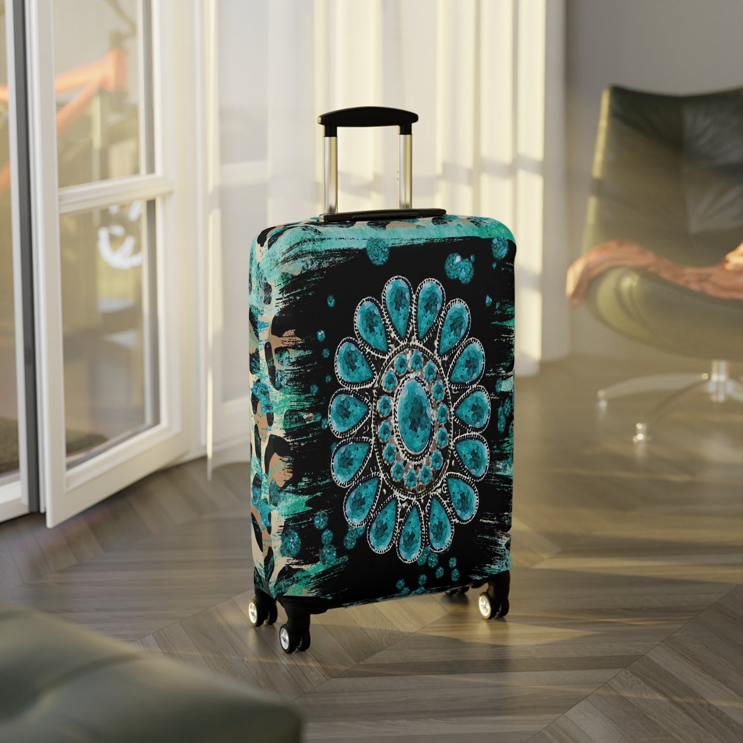 Luggage Cover, Country and Western, Turquoise, awd-038