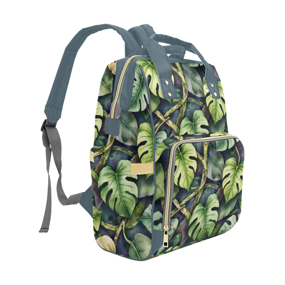 Monsteria Print Dark Bg Multi-Function Diaper Backpack/Diaper Bag (Model 1688)