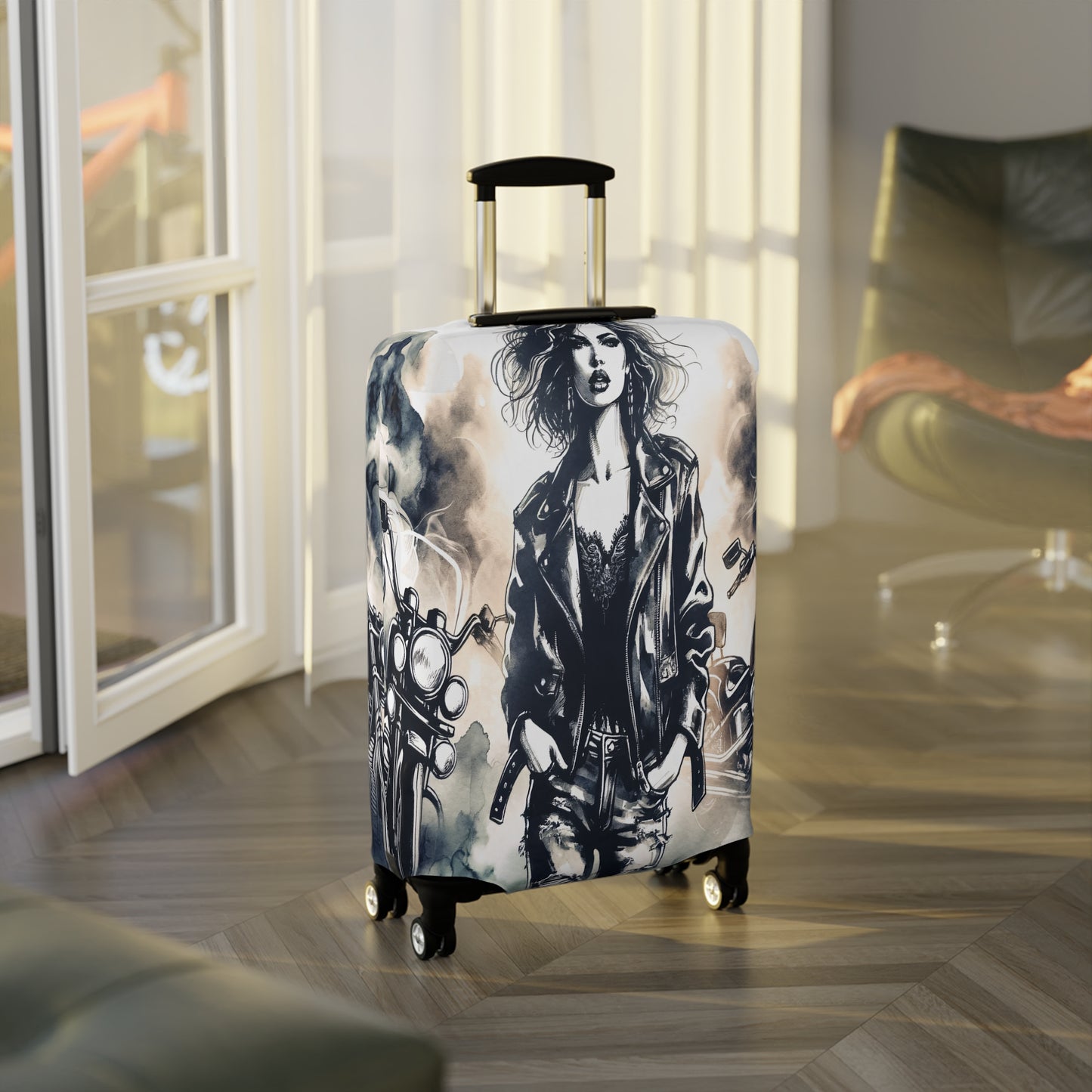 Luggage Cover, Girl Motorbike, awd-1737