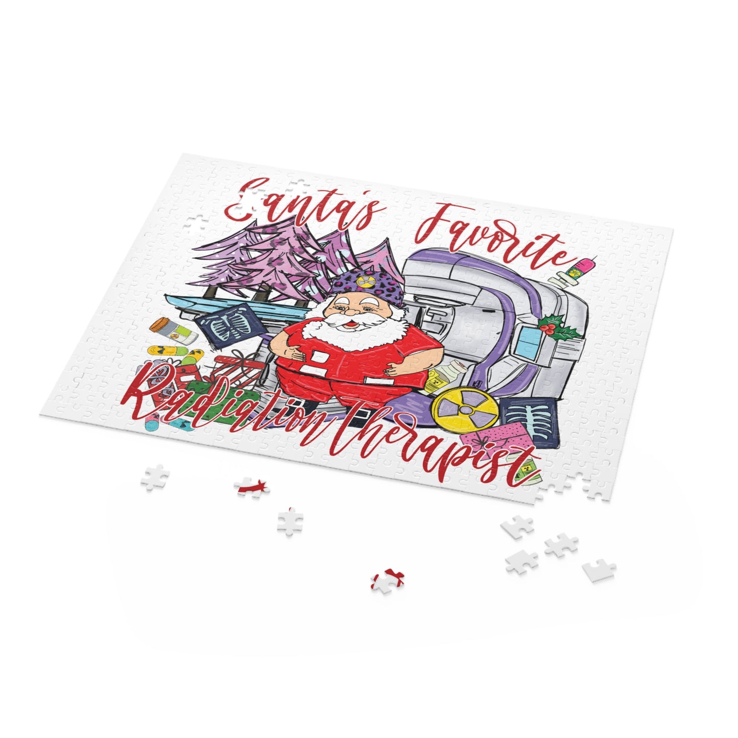 Personalised/Non-Personalised Puzzle, Santa's Favorite Radiation Therapist (120, 252, 500-Piece)