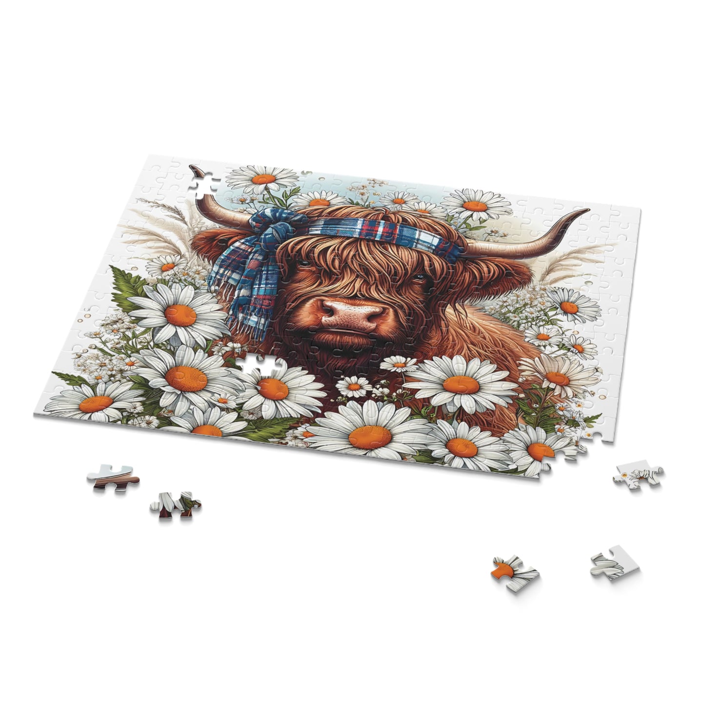 Personalised/Non-Personalised Puzzle, Highland Cow (120, 252, 500-Piece)