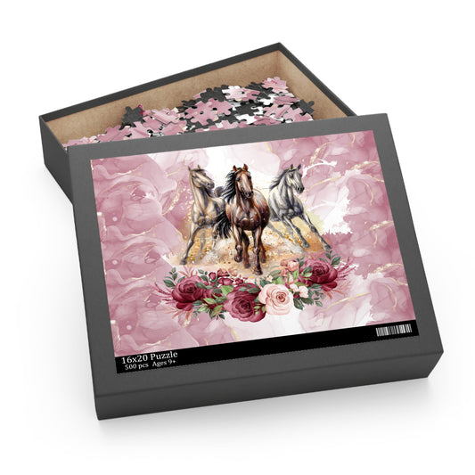 Personalised/Non-Personalised Puzzle, Horses (120, 252, 500-Piece)