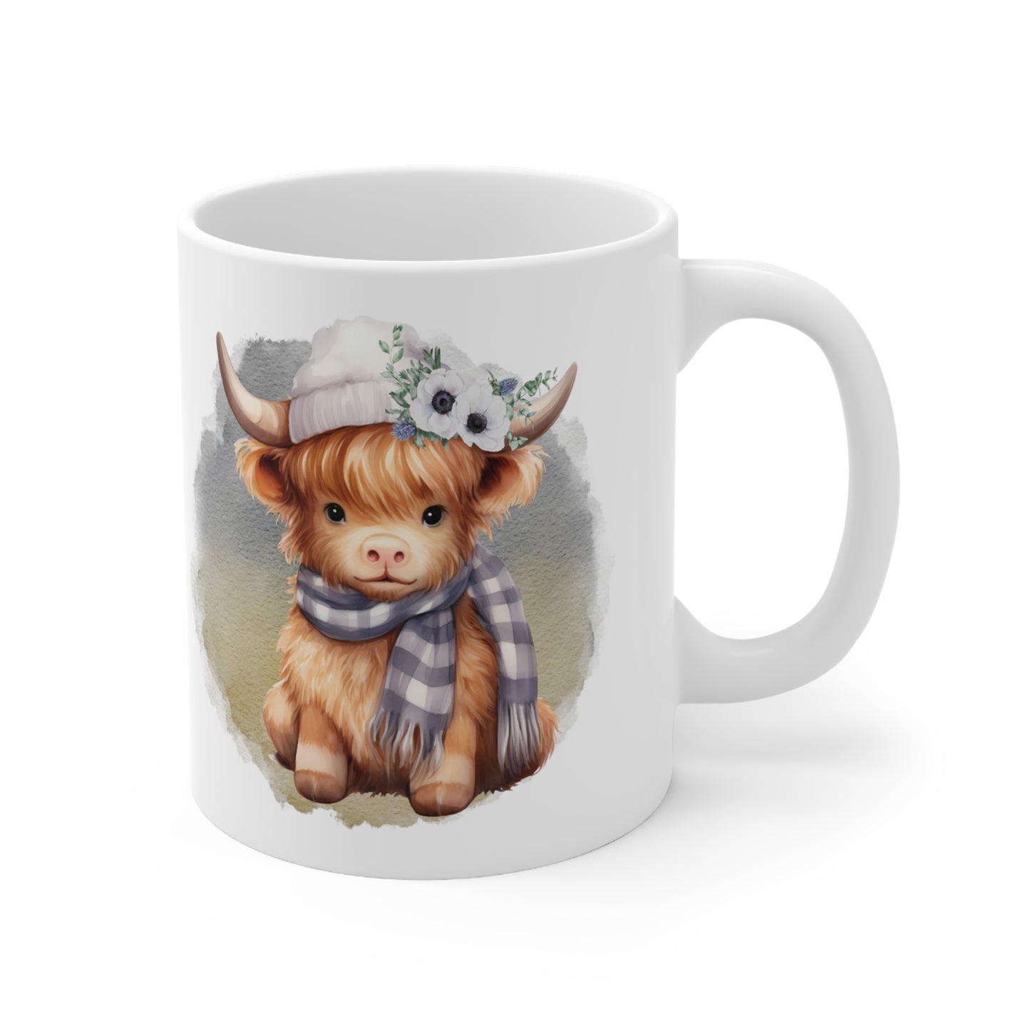 Personalised/Non Personalised Highland Cow, Ceramic Mug 11oz, Highland Cow Mug