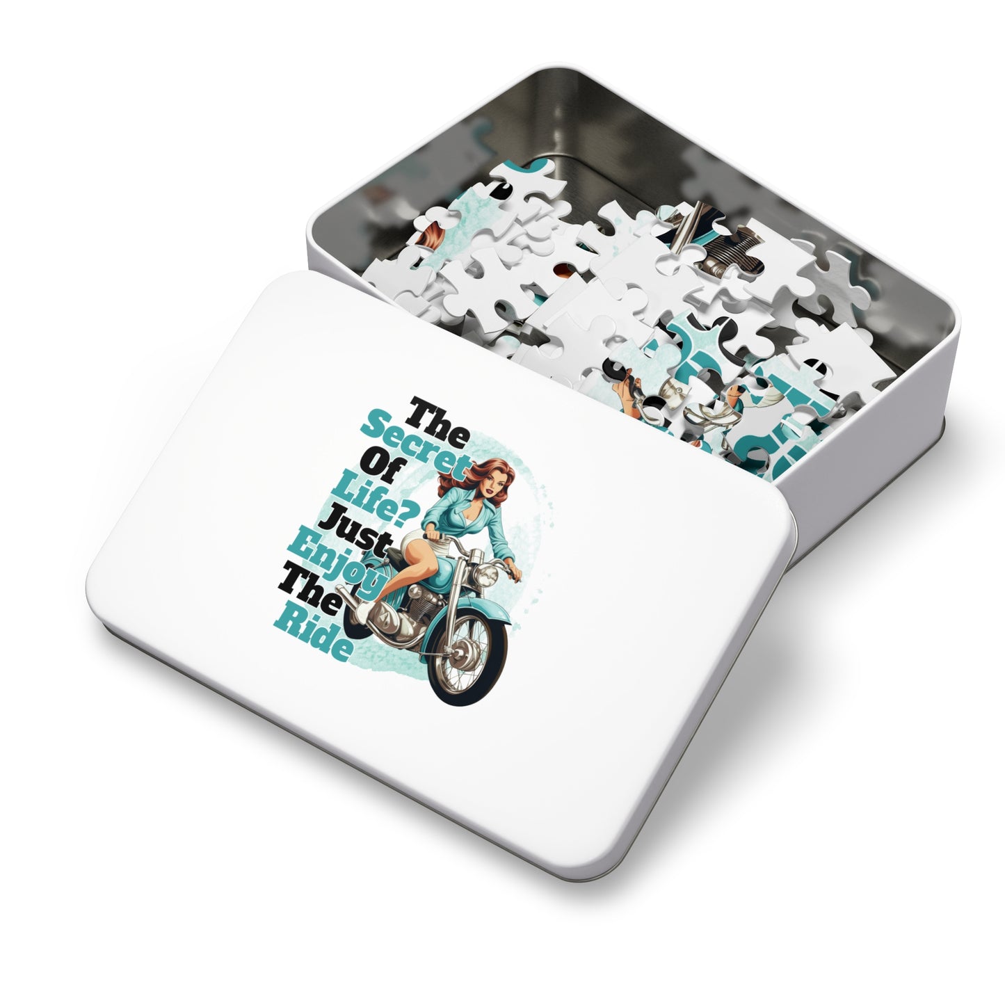 Jigsaw Puzzle, Motorbike, The Secret of Life Just enjoy the Ride, Personalised/Non-Personalised (30, 110, 252, 500,1000-Piece)