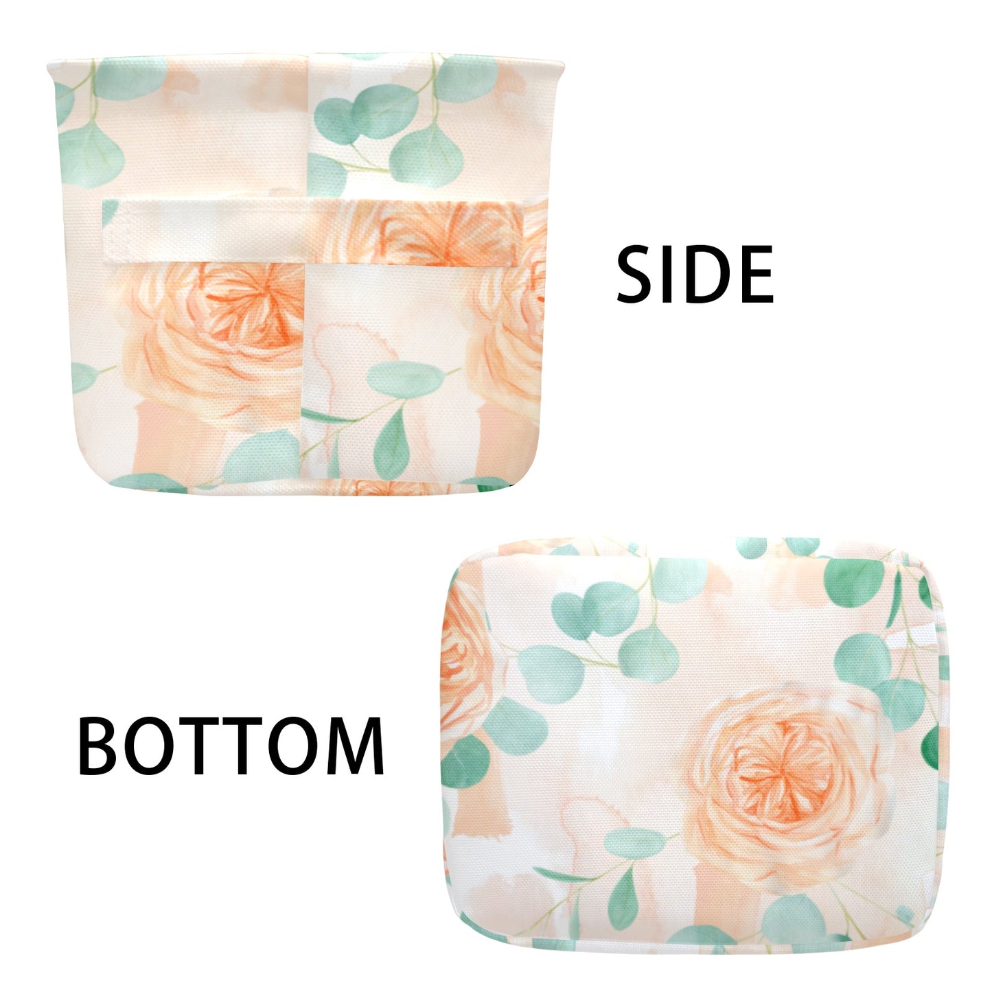 Roses and Eucalyptus Fabric Storage Basket