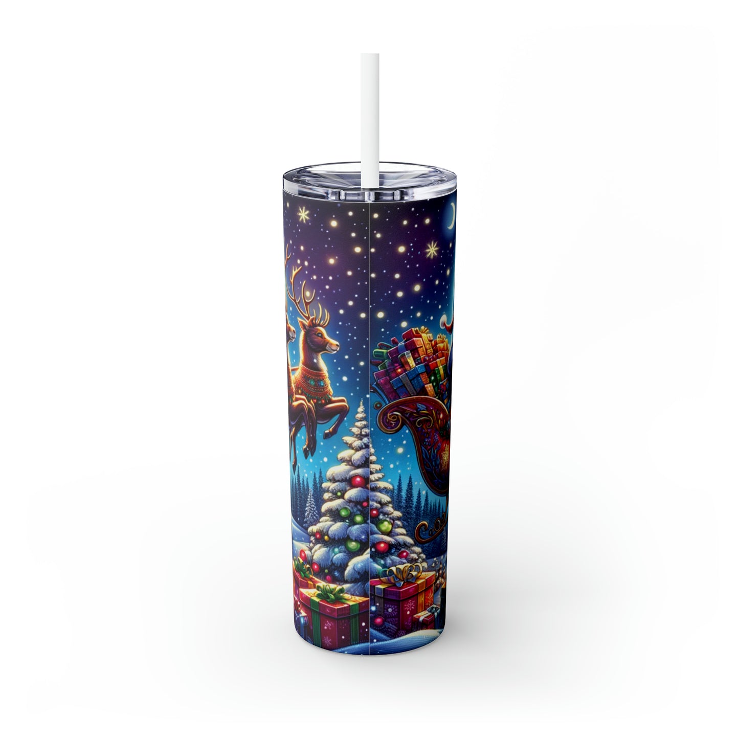 Skinny Tumbler with Straw, 20oz, Christmas, awd-367