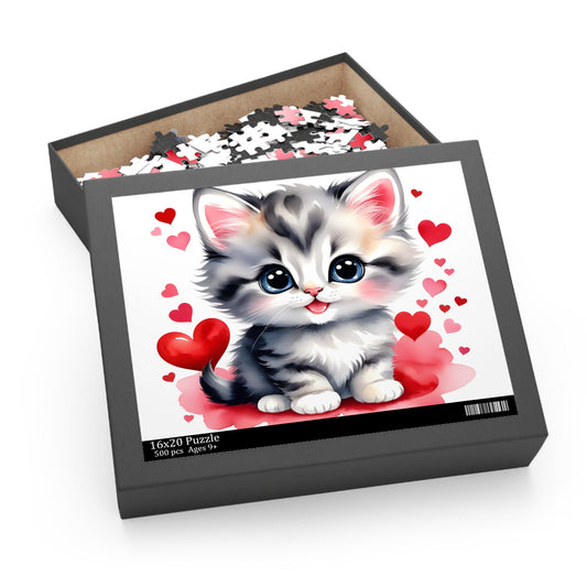 Personalised/Non-Personalised Puzzle, Cat (120, 252, 500-Piece)