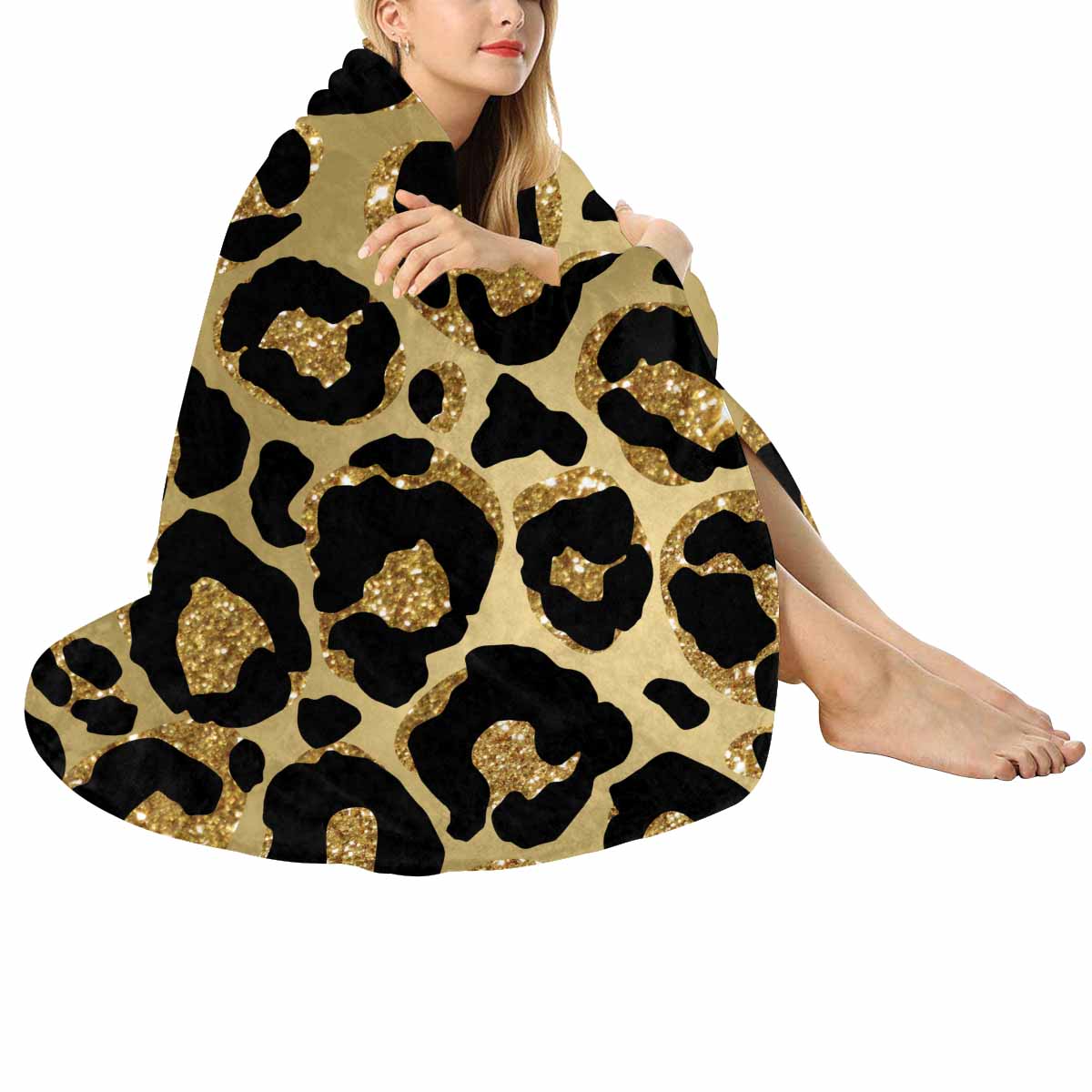 Animal Print 2  Circular Micro Fleece Blanket 47"