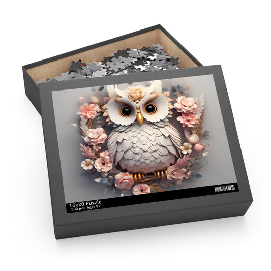 Personalised/Non-Personalised Puzzle, Owl (120, 252, 500-Piece)