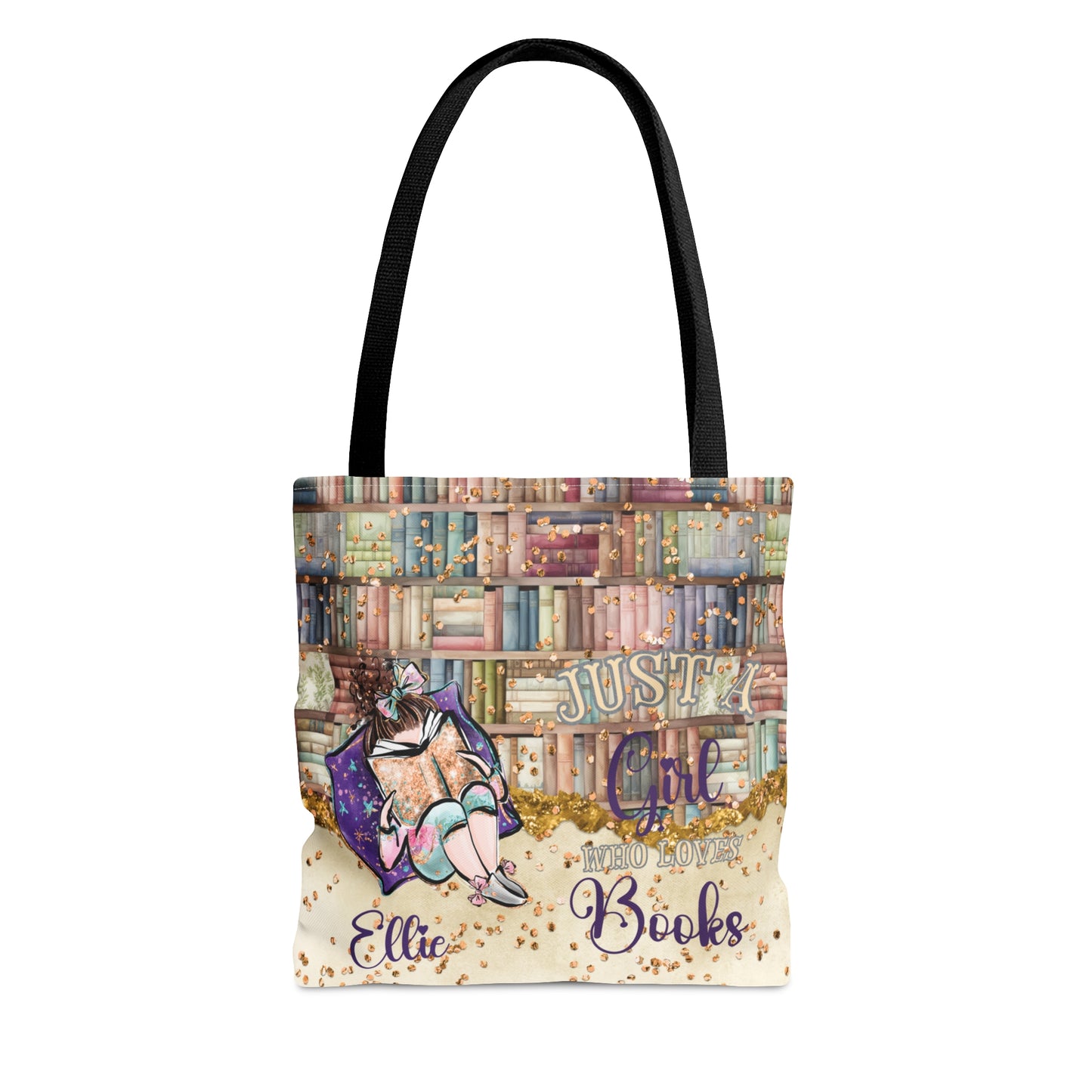 Personalised Tote Bag, Just A Girl Who Loves Books, Brunette Hair  Tote bag