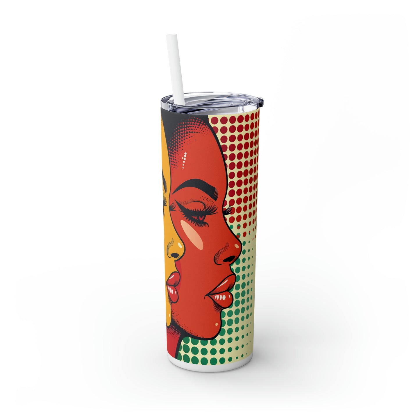 Skinny Tumbler with Straw, 20oz, Pop Art