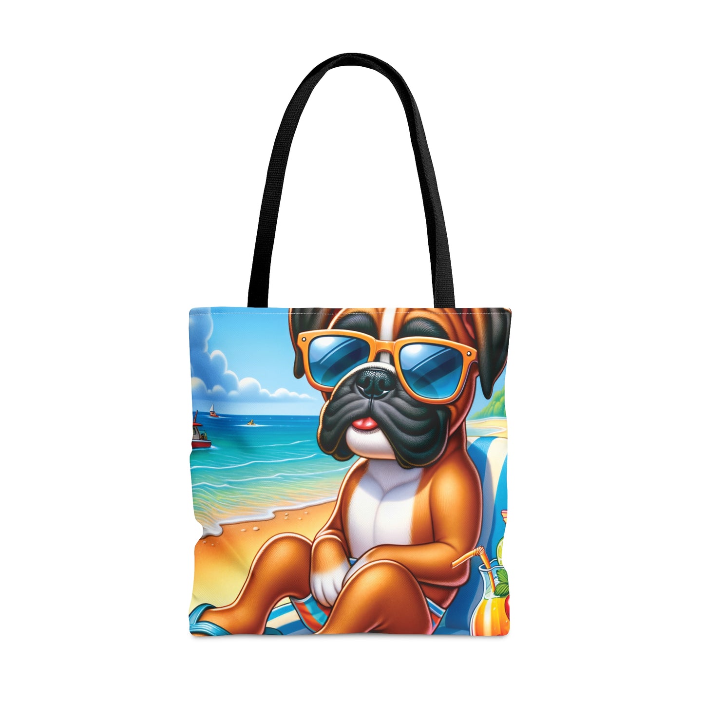 Tote Bag, Dog on Beach, Boxer, Tote bag,  awd-1102