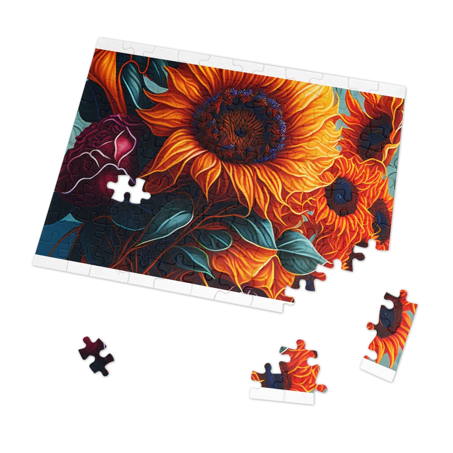 Puzzle, Sunflower, Personalised/Non-Personalised (30, 110, 252, 500,1000-Piece) awd-625